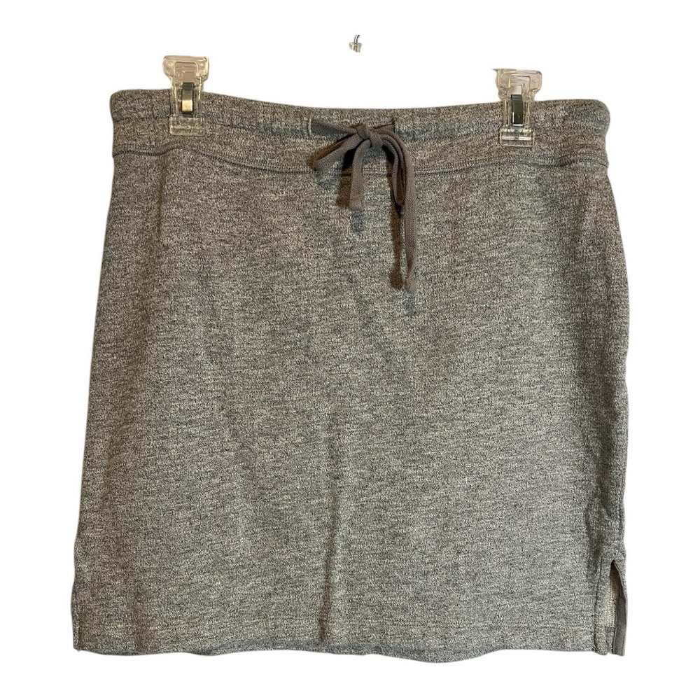 James Perse Heather Gray Knit Drawstring Mini Skirt